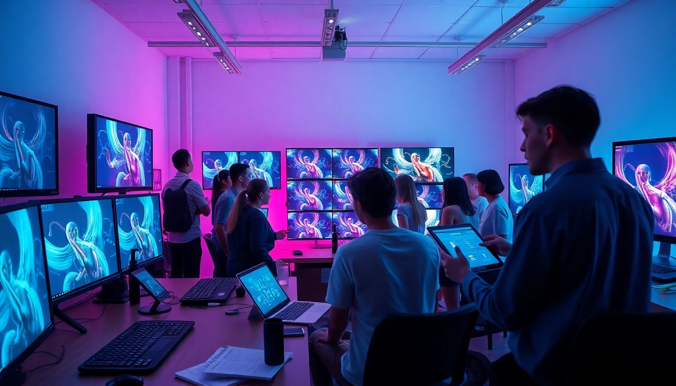 Creative collaboration in a digital studio for porn AI content creation