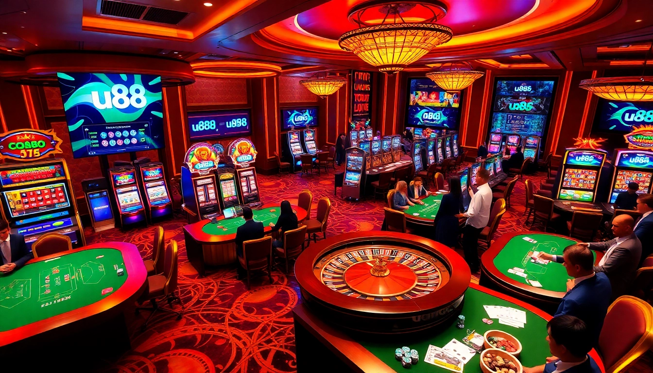 Experience the excitement of u 888 at a vibrant casino with engaged players and thrilling games.