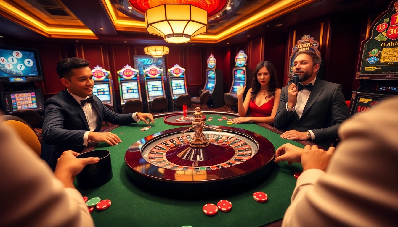 Engaging scene of players at a casino table enjoying thrilling games with 88i branding.
