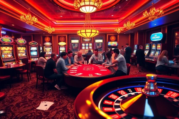 Exciting poker game at https://dh88.bio/, showcasing thrilling casino elements and vibrant atmosphere.