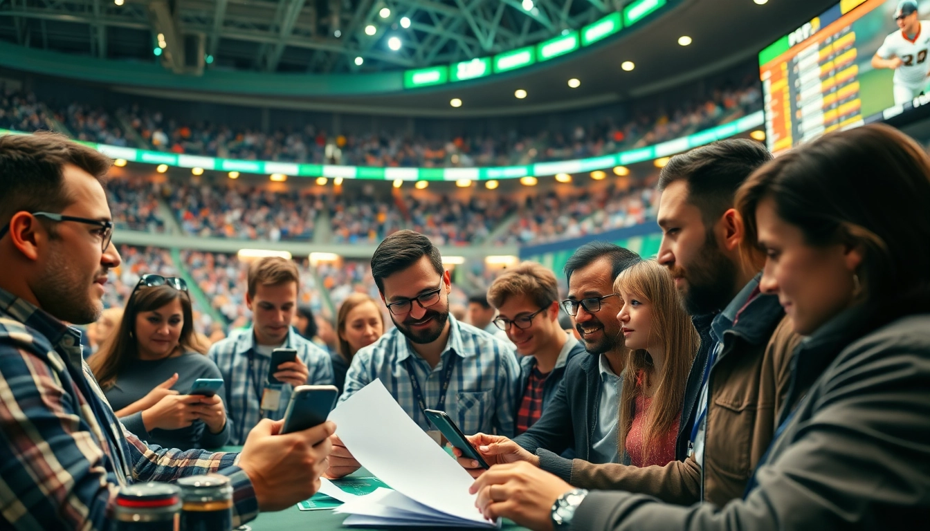 Participants actively engaging in site de paris sportifs, showcasing enthusiasm and excitement