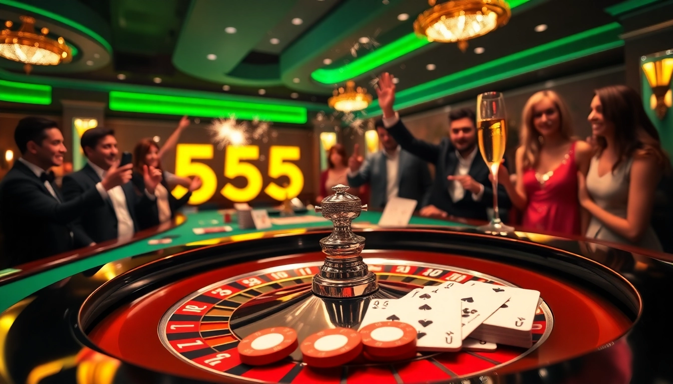 Experience the thrill of a 555 win at an exciting roulette table filled with high-stakes action.